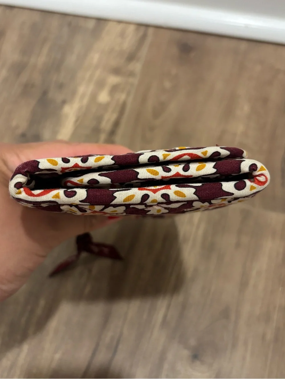 Vera Bradley Burgundy Medallion Trifold Wallet Organizer Clutch Retired Print